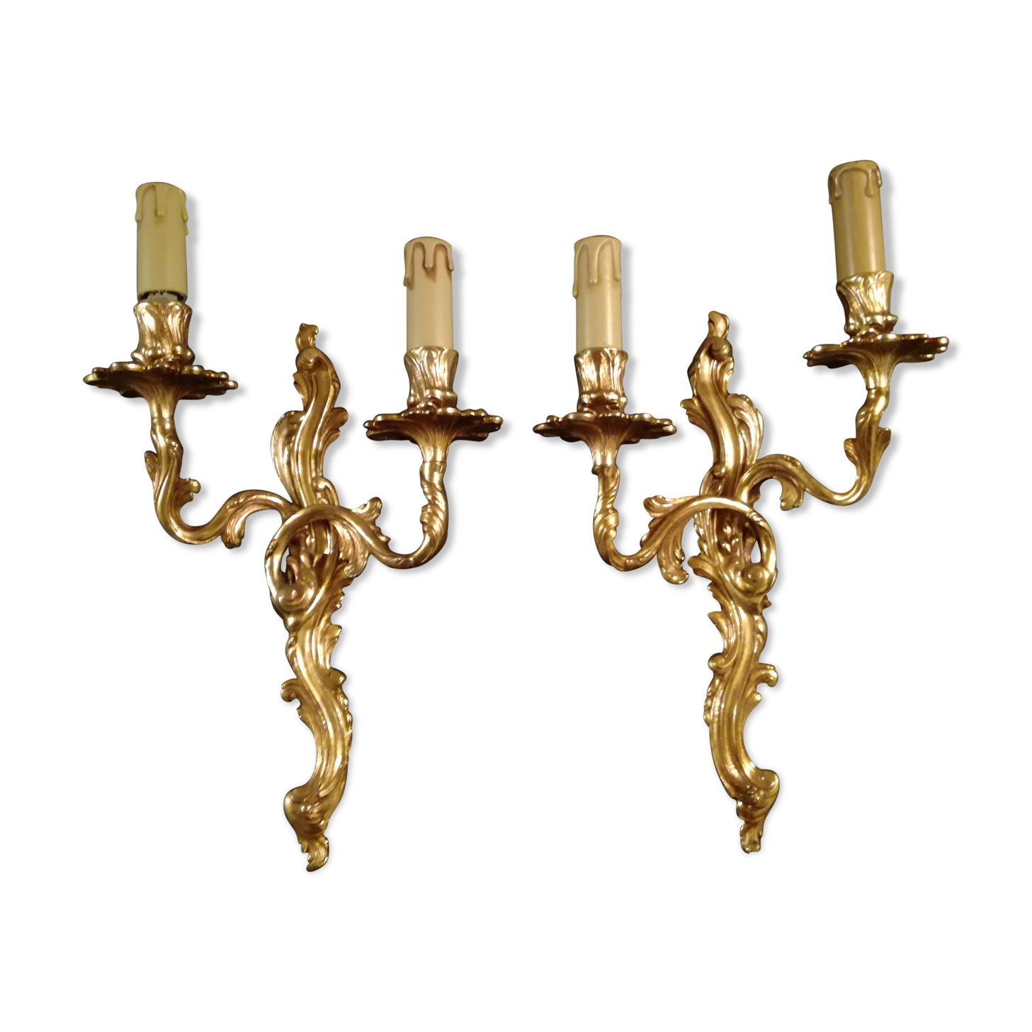 Pair of bronze sconces