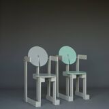 Rare pair of 'Plakhout' Side Chairs by Henk Lampe. 1979