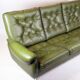 3 pers. sofa in dark green leather with chrome legs from 1970s