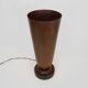Large Art Deco Basin Lamp 1930 copper and wooden base