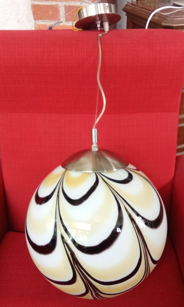 Ancienne suspension boule oeuf XXL Verre Murano  design