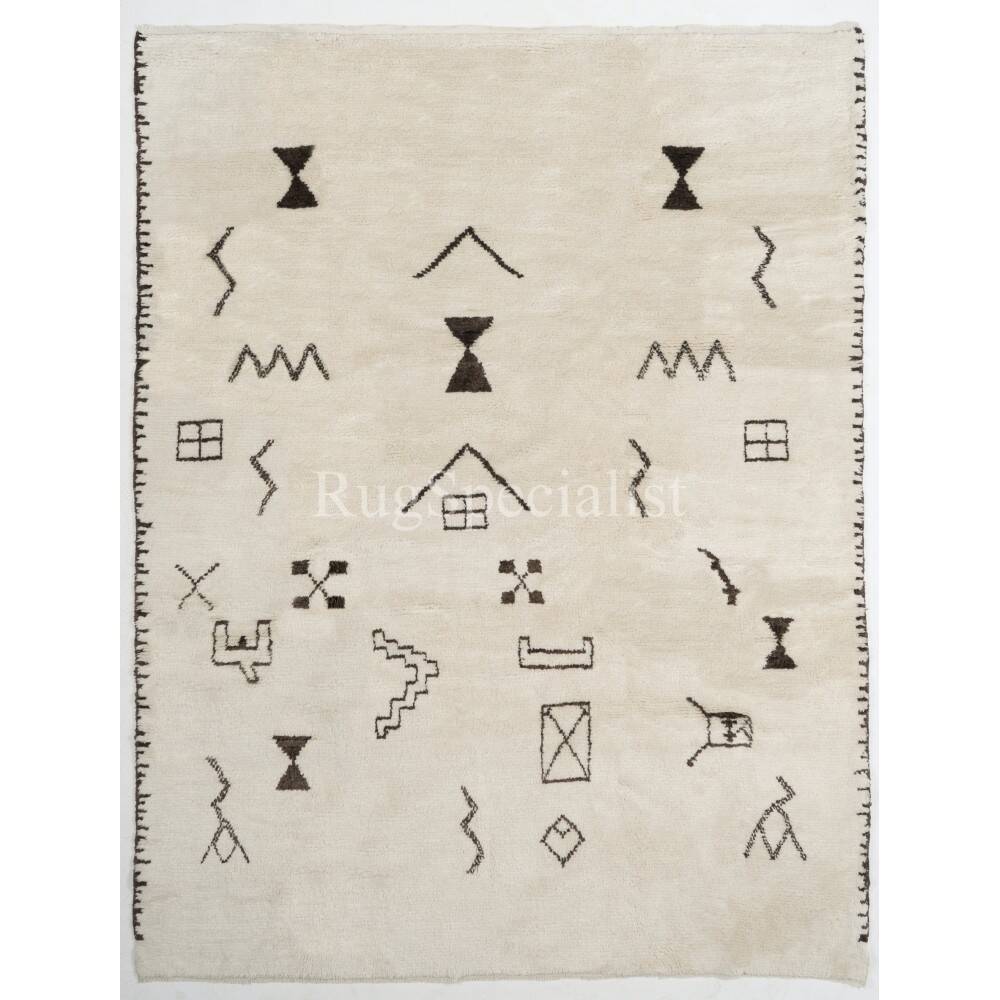 Moroccan Rug, 100% Natural Undyed Wool, Custom Options Available