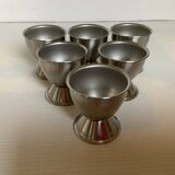 Six metal egg cups