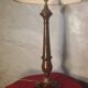 1930s tortoiseshell painted steel lamp with parchment shade 73x40 cm
