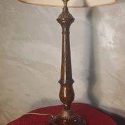 1930s tortoiseshell painted steel lamp with parchment shade 73x40 cm