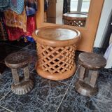 African stool Bamileke Natural brown