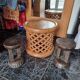 African stool Bamileke Natural brown