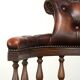 English cowhide Chesterfield swivel and tilt button seat office chair