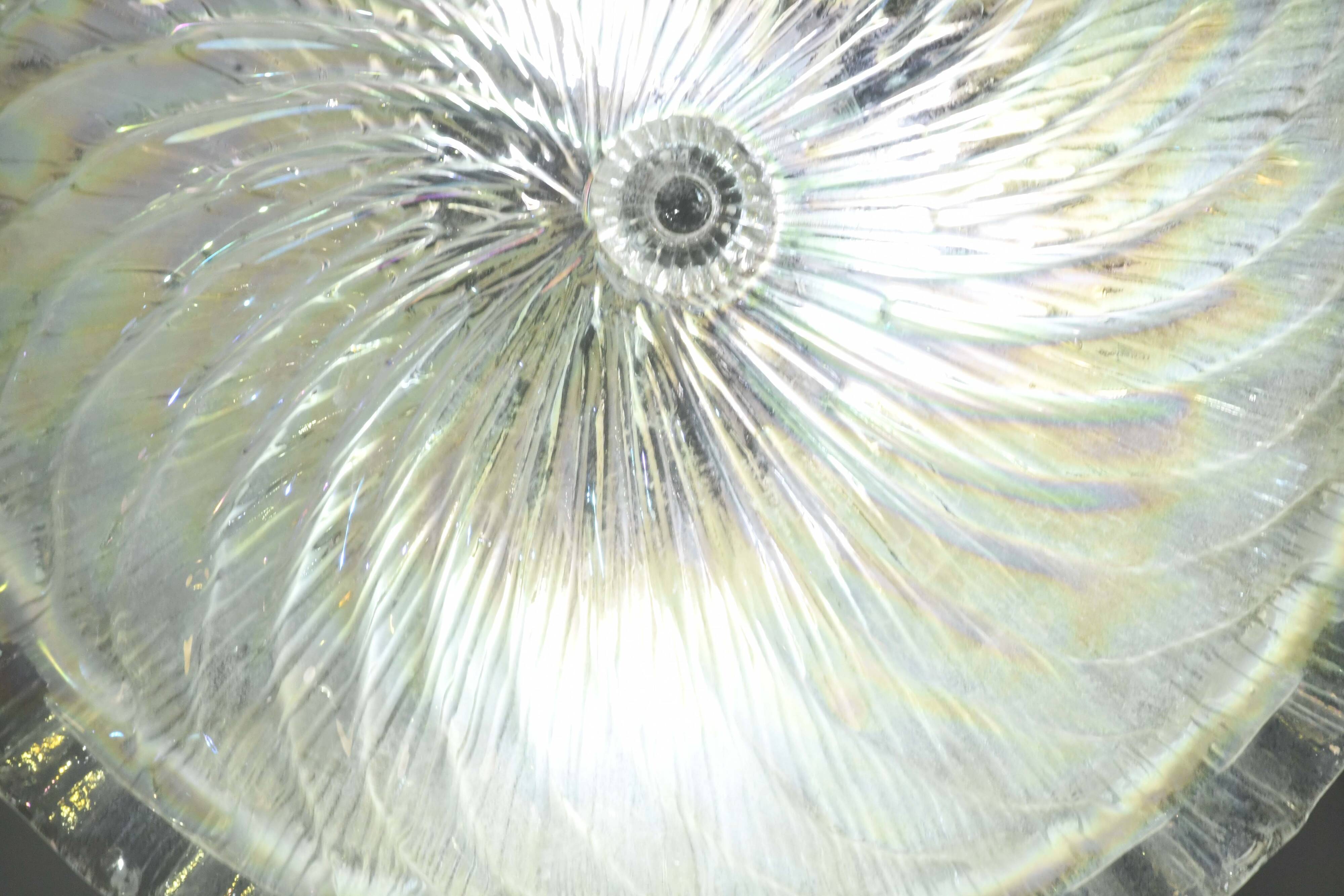 Plafonnier en verre irisé de Murano, 1970