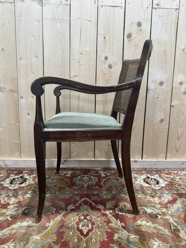 Suite de 6 fauteuils anglais en cannage