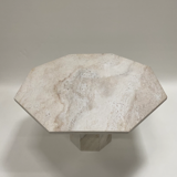 Octagonal travertine table
