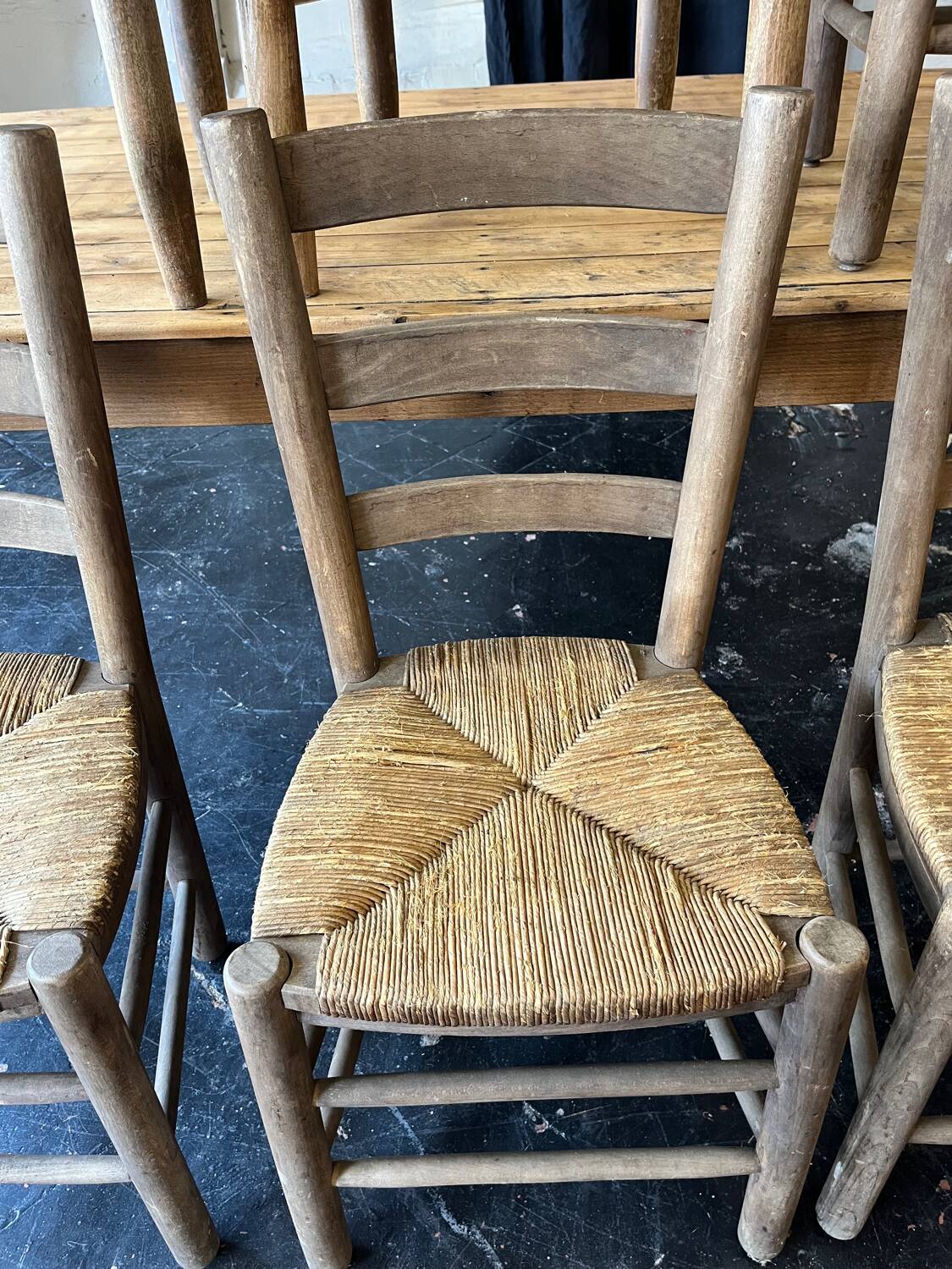 Lot of 6 straw chairs from the end of the 19th century