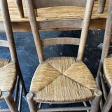 Lot of 6 straw chairs from the end of the 19th century
