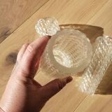 Set of 3 vintage molded glass tulips