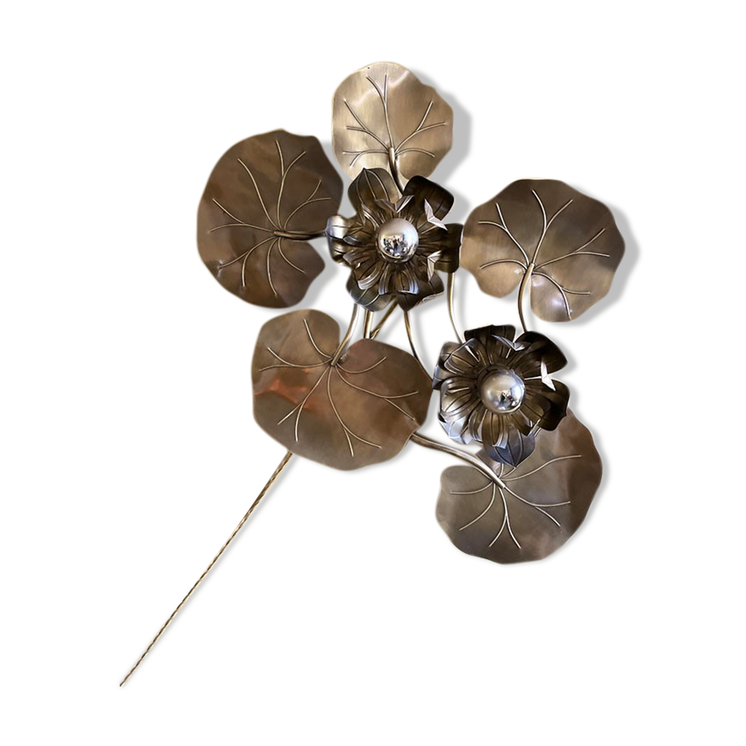 Large water lily wall lamp from the Florart house, 1960s-1970s
