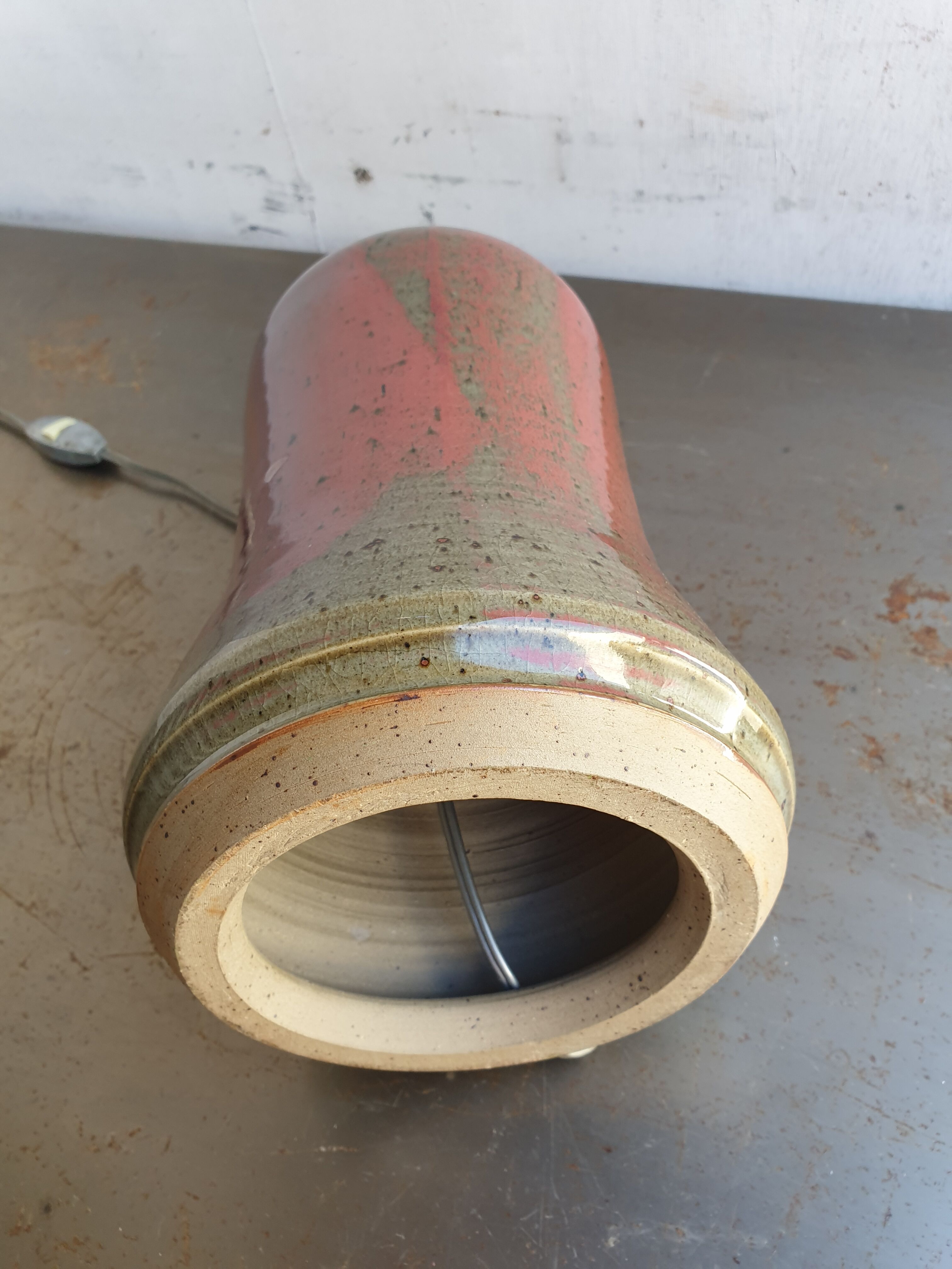 Vintage lamp foot in enamelled pyrity stoneware