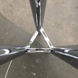 Vintage German floor lamp from the space age of the 1970s in glass and metal.