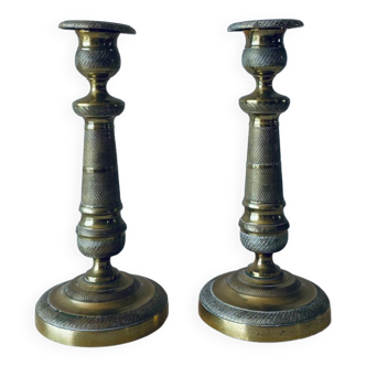 Pair of directoire candlesticks late eighteenth