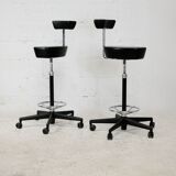 Pair of high stools by Georges Nelson, Vitra, 2001