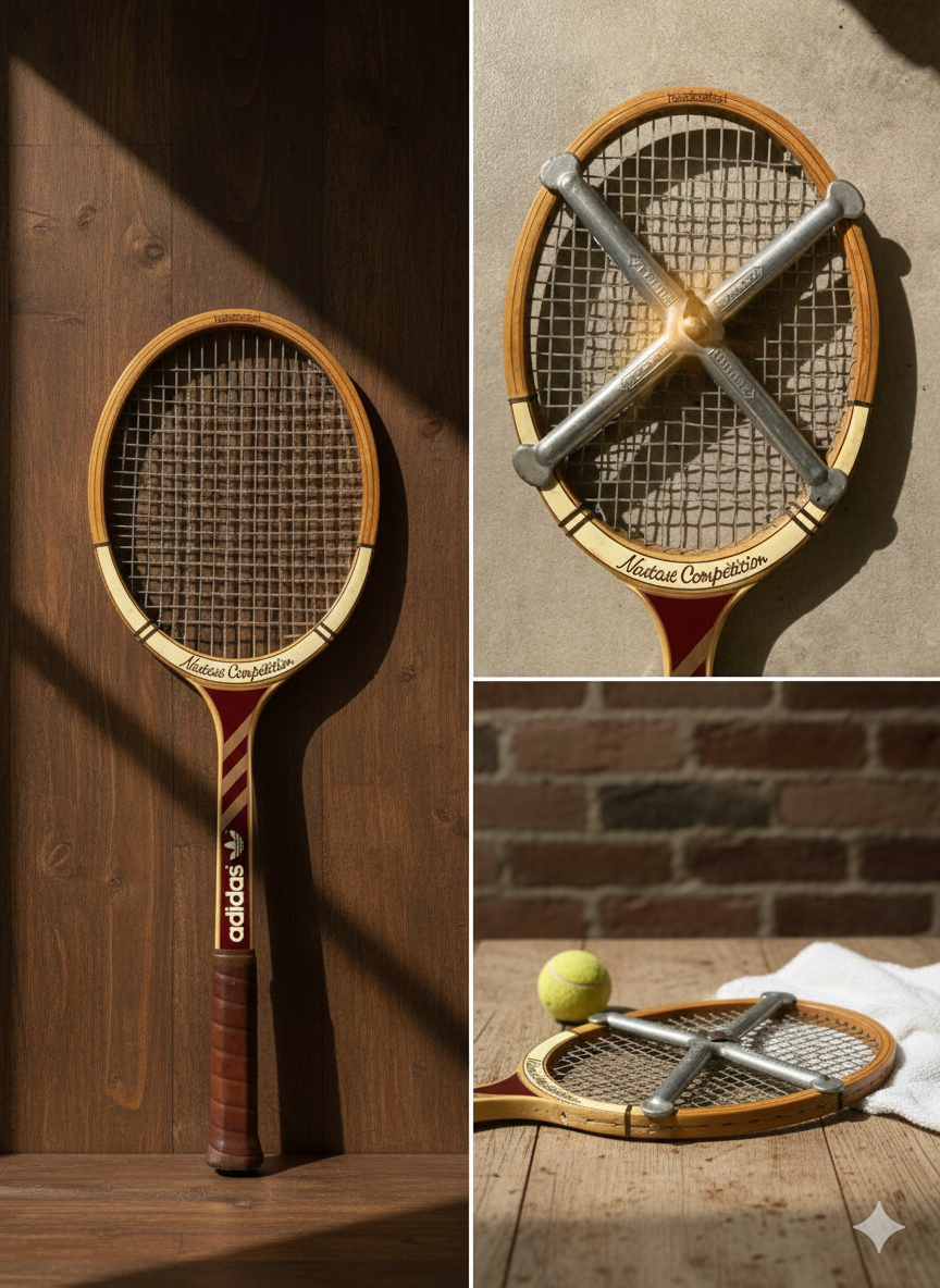 Vintage Adidas Nastase Competition Tennis Racket + Zephyr Press