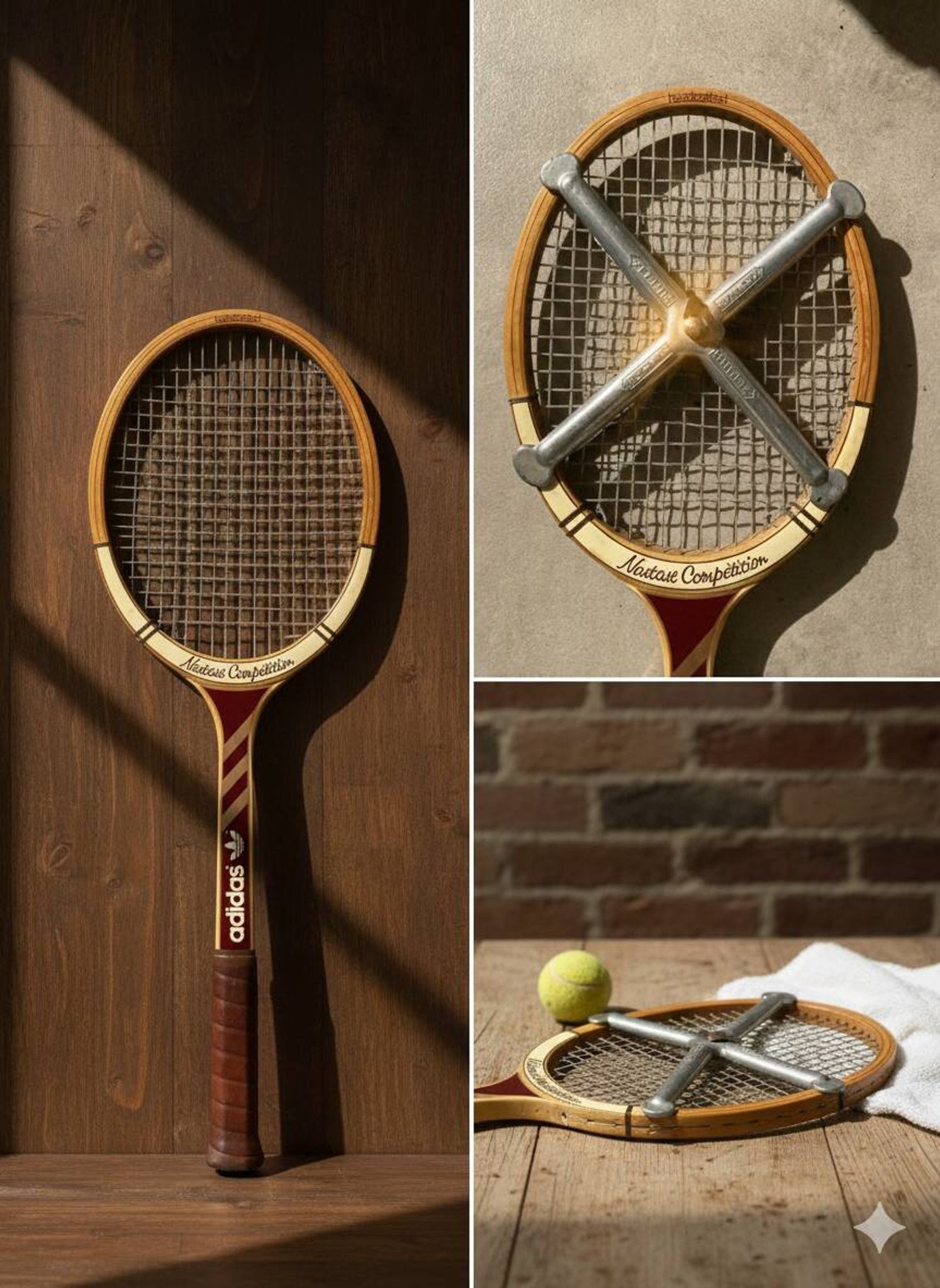 Vintage Adidas Nastase Competition Tennis Racket + Zephyr Press