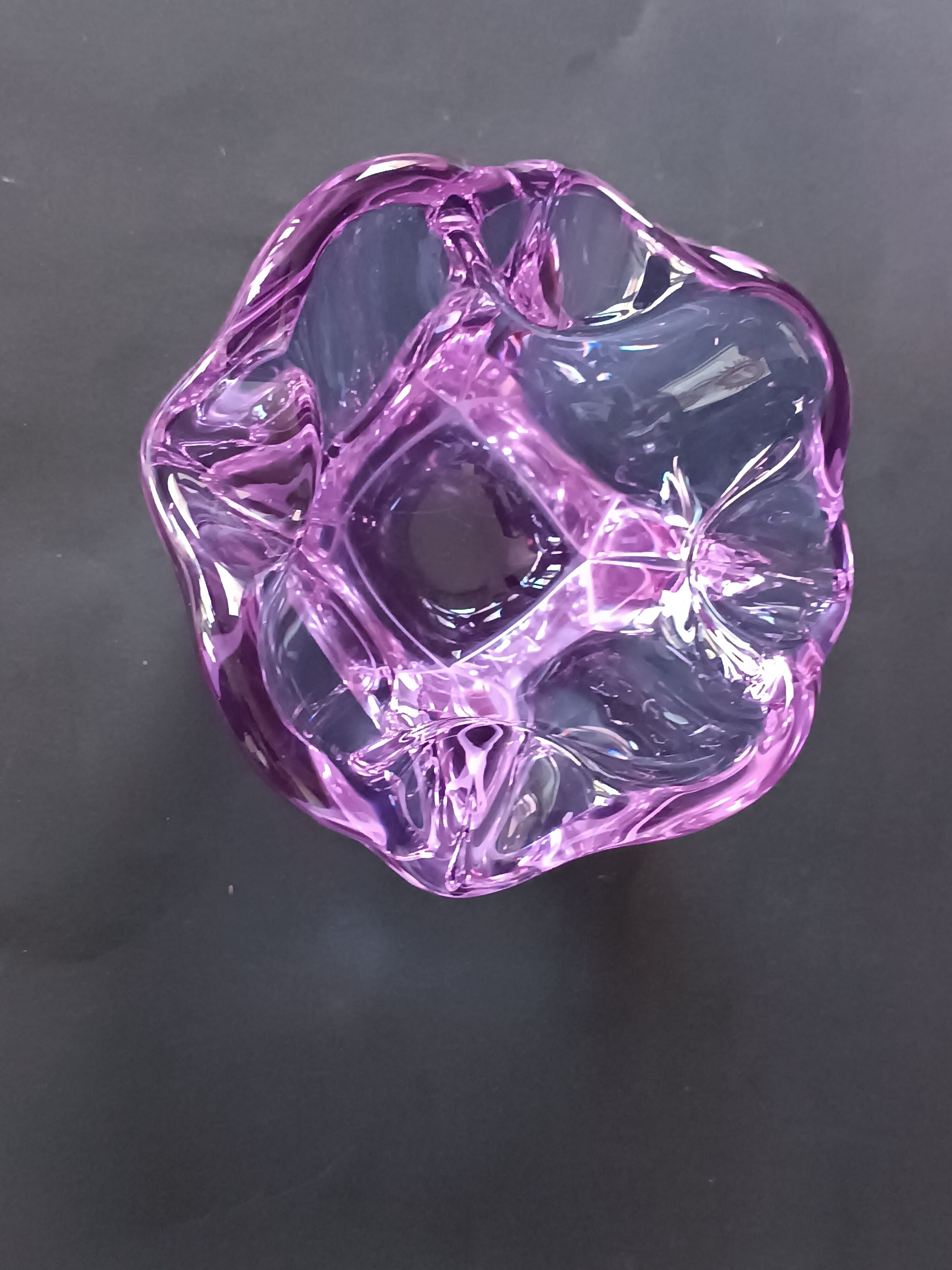 Cendrier en verre de Murano violet 1970