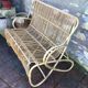 Bench into rattan vintage from the 60s