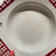 6 Digoin Sarreguemines Niger model soup plates with floral pattern and red/white checks