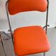 Chaises pliantes vintage chrome / skaï orange Soudexvinyl