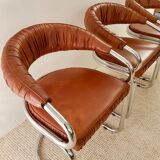 Set of 4 Giotto Stoppino chairs from the 1970s