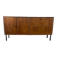 Vintage wooden sideboard with black steel legs.