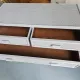 Vintage grey wood and rattan chest of drawers