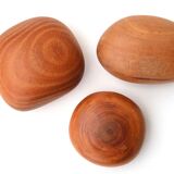 Wooden "pebble" paperweight, 70s