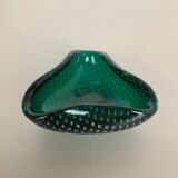 Murano glass bullicante "green" bowl element shell ashtray murano, italy, 1970s