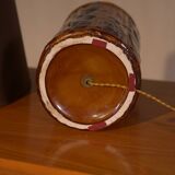 Ceramic lamp with bamboo decor, 1960s