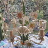 Wrought iron flower chandelier