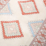 4x6 blue and beige handmade oushak rug