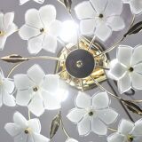 Delicious Murano Ceiling Light White Flowers, 1970