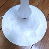 Solid alabaster floor lamp with metal trim from the 70s