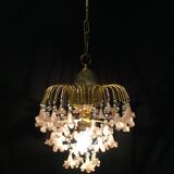 Pink stamps chandelier, 1970s