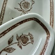 Lot 3 plats céramique vintage chardons