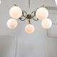 Mid-Century Modern Italian Brass and Opaline Chandelier, 1960
