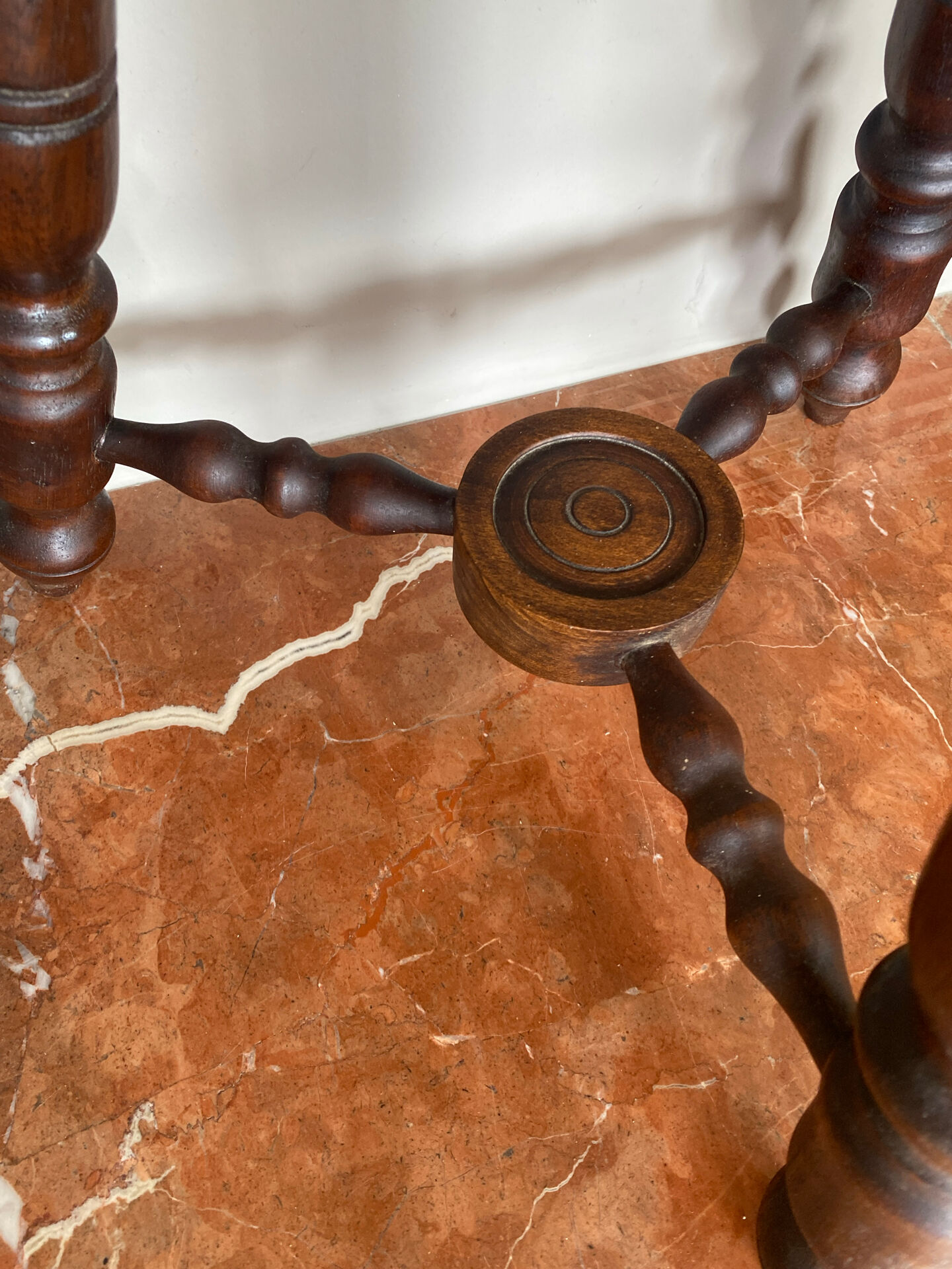 Oak stool attributed to Charles Dudouyt.