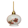 Vintage opaline pendant lamp white opaline flower designs