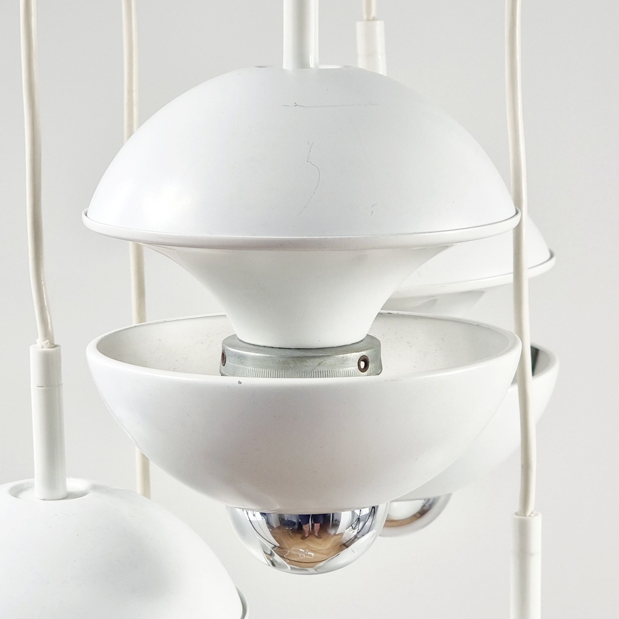 Lustre en cascade de l'ère spatiale par Klaus Hempel pour Kaiser Leuchten, Allemagne, 1972