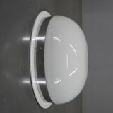 Big Bauhaus Chrome Flushmount or Wall Light, 1940s