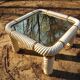 Ceramic and mirrored glass coffee table by Tommaso Barbi, Italy, 1960s.