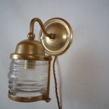 Vintage wallmounted brass lamp from a ship.
