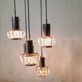 Cascade chandelier - vintage - steel and glass