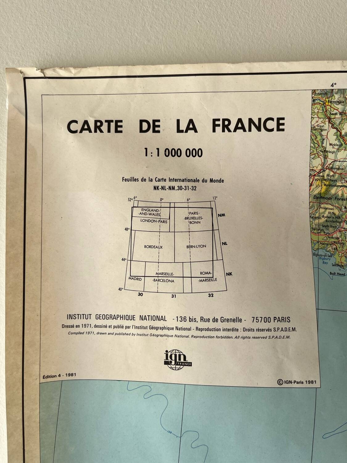 Large map of France 1981